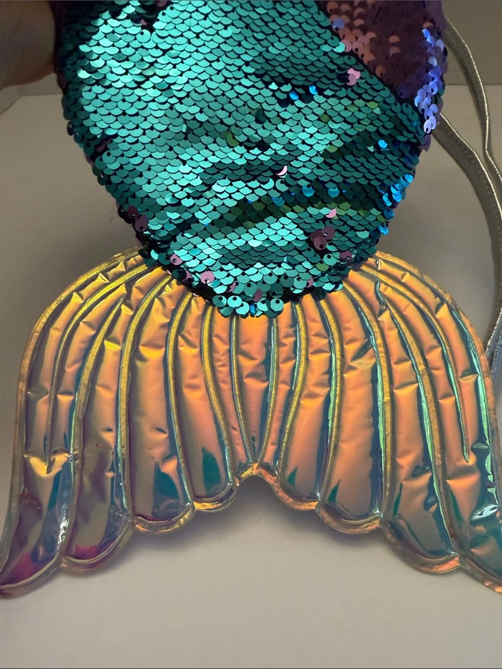 Sequin Mermaid Crossbody Bag - Turquoise & Purple